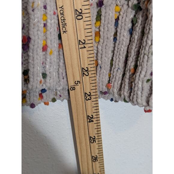 Easel Confetti Pom Pom Crew Neck Knit Cream Sweater Multicolor Size Small M - Picture 5 of 7